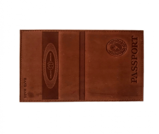 Обложка на паспорт WENZER OFFiCE из натуральной кожи "краст" с тиснением Passport, песочный