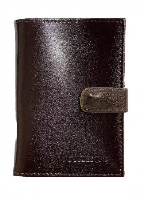 Обложка на автодокументы + паспорт WENZER OFFiCE,из натур.кожи гл с карманом на кнопке штрих с вкл, бордо