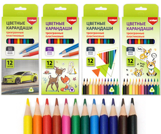 Карандаши 12 цв. INTELLIGENT CZ-9305 "Ассорти" трехгранные, пластиковые, заточенные, в к/кор (1/12/240) Карандаши 12 цв. INTELLIGENT CZ-9305 "Ассорти" трехгранные, пластиковые, заточенные, в к/кор (1/12/240)