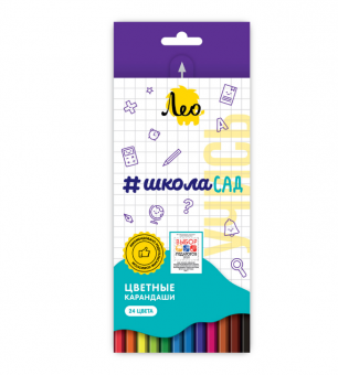 Набор цветных  карандашей 24цв "Учись" "ШколаСад" Лео/LSCP-24 (4)