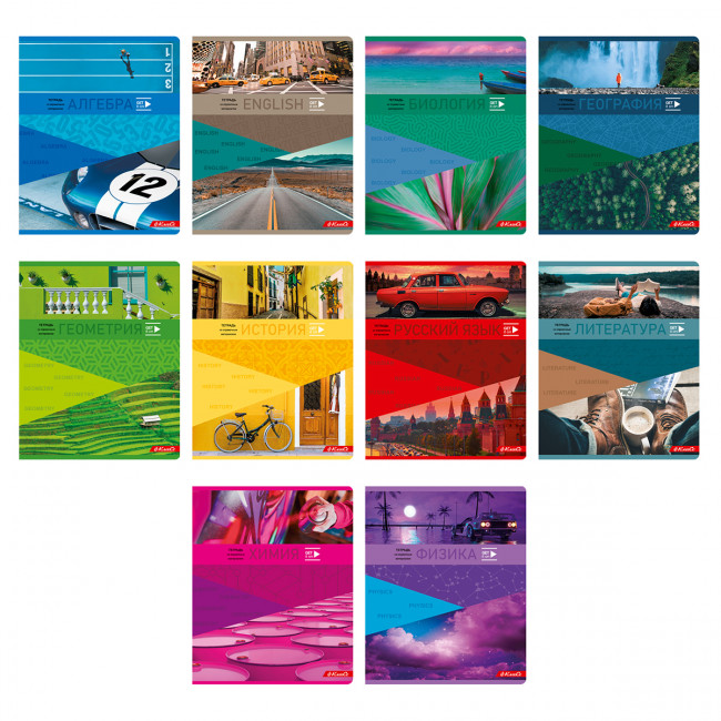 "SVETOCH"   Комплект предметных тетрадей "Будь в движении"   A5+   48 л.  10 шт.  на скобе   клетка/линия Алгебра,Английский,Биология,География,Геометрия,Физика,Химия,История,Русский,Литература 48КТСК5_000195