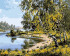 Набор для творчества "Рисование по номерам". RK011 "Берёзы у реки" 40*50