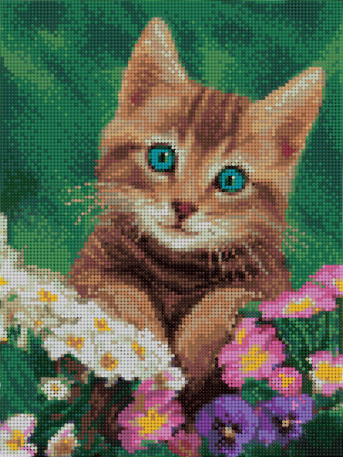Алмазная мозаика 30*40 на подрамнике "Lovely eyes", полная выкладка, VA023