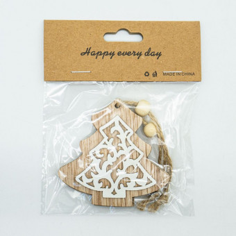 Елочное украшение дерево "Елочка" 7см, 2 шт, Микрос/ ч47728