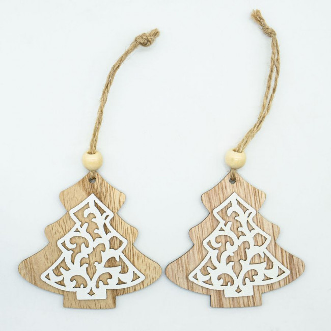 Елочное украшение дерево "Елочка" 7см, 2 шт, Микрос/ ч47728 Елочное украшение дерево "Елочка" 7см, 2 шт, Микрос/ ч47728