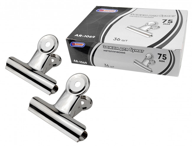 Зажим 73мм для бумаг, Asmar/AR-1069 (6/36)