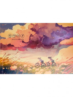 Скетчбук А5 40л "Велосипедисты-1" склейка, Проф-Пресс/40-1795 (20) Скетчбук А5 40л "Велосипедисты-1" склейка, Проф-Пресс/40-1795 (20)