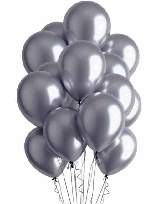 Набор воздушных шаров размер 12, хромовые, 5видов, 50шт, MAG-260132