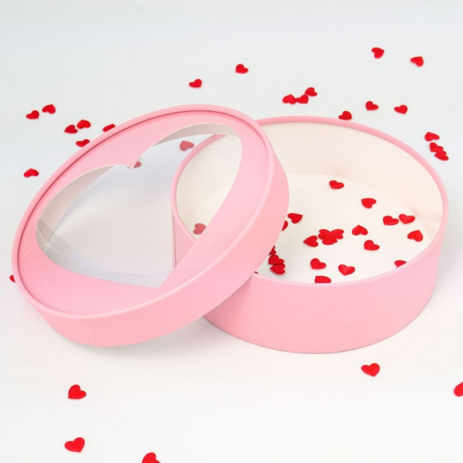 Набор коробок 3в1 "Сердце", d15,5 - 21,5см, цвет розовый, с бантом, Микрос/ч33511