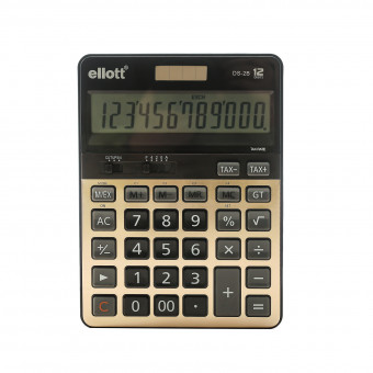 Калькулятор 12- разрядный настольный 195*145*42, чёрный, ELLOTT/ET-2524-K (10/60)