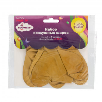 Набор воздушных шаров 30см "Сердце", хром золотой, 5шт, BOOMZEE/BWHZ-30 (10) Набор воздушных шаров 30см "Сердце", хром золотой, 5шт, BOOMZEE/BWHZ-30 (10)
