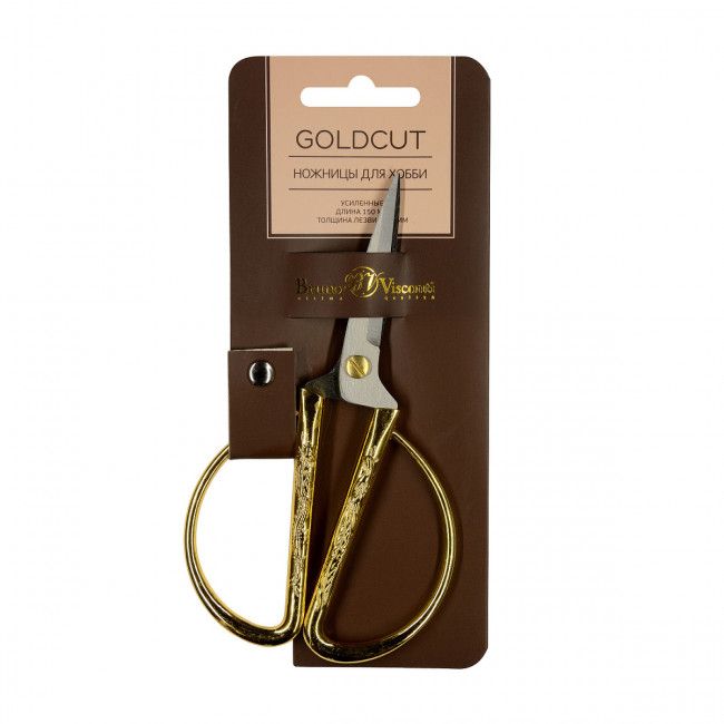 Ножницы 15см усиленные "GoldCut", цвет золото, BV/60-0045 (12)