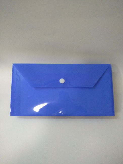 ПАПКА- КОНВЕРТ НА КНОПКЕ А6 "ASMAR"  прозрачная синяя (12)