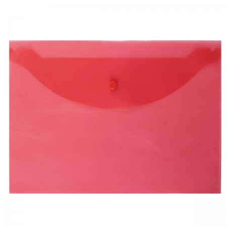 Папка-конверт на кнопке "Attomex" A4 (330x240 мм), 120 мкм, полупрозрачная красная (10)