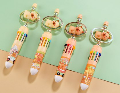 Авторучка 10 цветов 0,7мм "Капибара" Aodemei ADM-15318 (24)