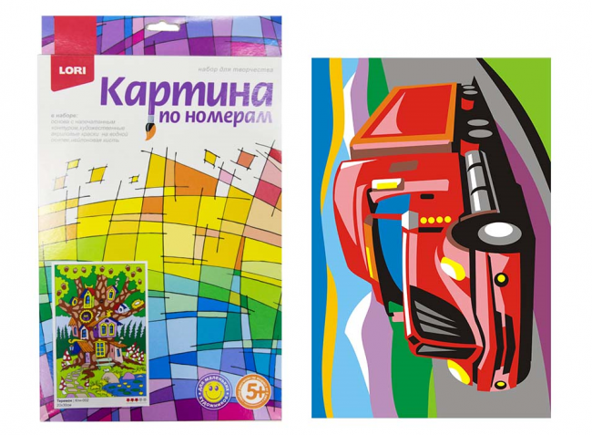 Картина по номерам для малышей "Американский грузовик" LORI/Ркн-026(10)