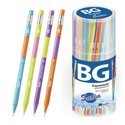 Карандаш механический HB 0.5 мм "SATIN", пластиковая туба BG (36)