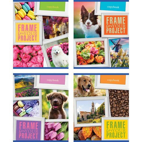 Тетрадь общая А5 скоба 96л. клетка "Photography" (ассорти) (BG) (5/50)