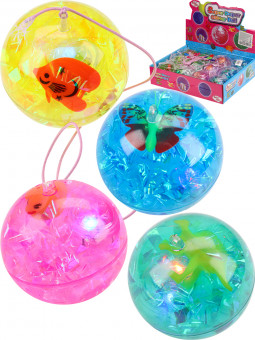 Мяч световой "Животные" с веревкой , Рыжий Кот/ИК-2948 (12)