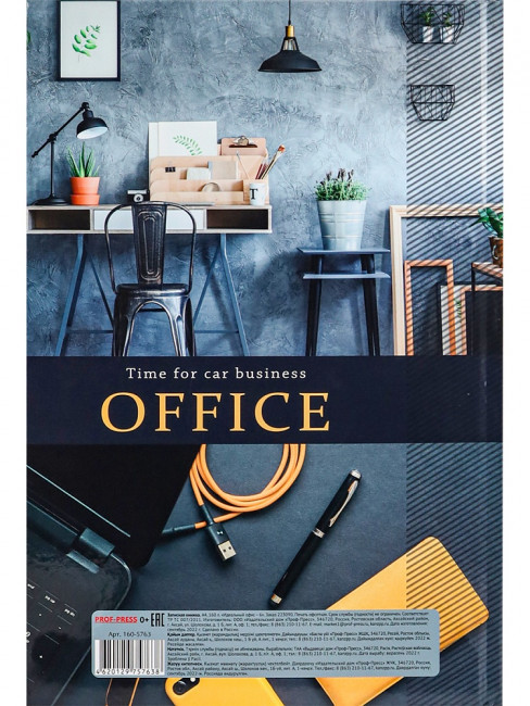 Записная книжка А4 160л клетка "Идеальный офис-6", 7БЦ, склейка, Проф-Пресс/160-5763 (6)