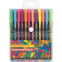 Набор ручек гелевых "deVENTE. Neon Black" 12 флуоресцентных неоновых цветов, d=1 мм, черный корпус с цветными полосами, сменный стержень, в пластиковом блистере