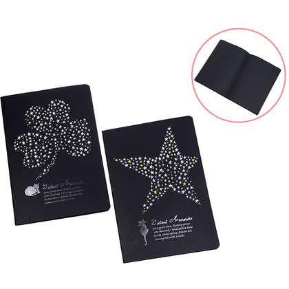 БЛОКНОТ IN STARS, 17,5 х 25,5 cм, 20 листов, черный внутренний бумажный блок, плотность бумаги 120г/м2, 4 дизайна в ассортименте БЛОКНОТ IN STARS, 17,5 х 25,5 cм, 20 листов, черный внутренний бумажный блок, плотность бумаги 120г/м2, 4 дизайна в ассортименте