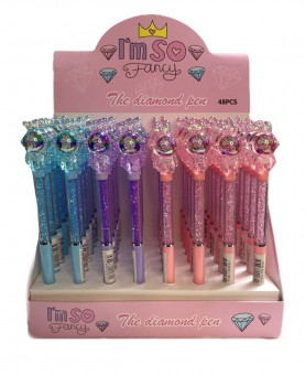 Ручка шариковая синяя Магистр "Заяц", прозрачный пластиковый корпус (48)