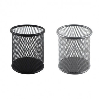 Стакан металлический круглый, цвет ассорти, черн., серый, WENZER OFFiCE /802