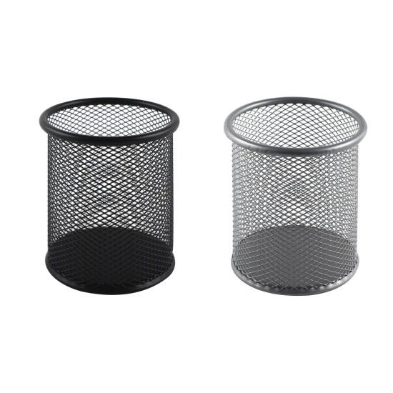 Стакан металлический круглый, цвет ассорти, черн., серый, WENZER OFFiCE /802