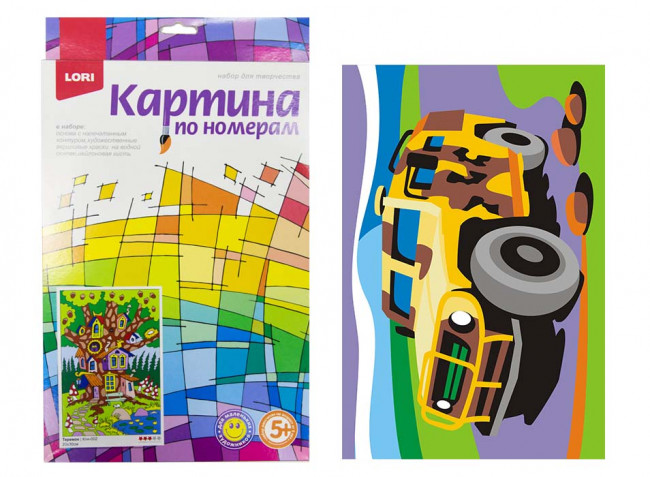 Картина по номерам для малышей "Боевая машина" LORI/Ркн-025 (10)