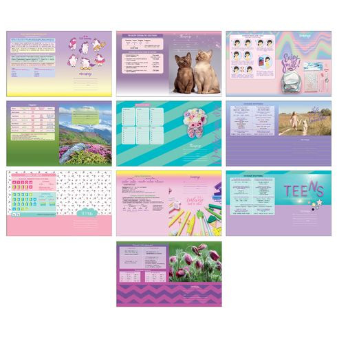 Тетрадь 12 линия "MIX-10 Девочки" скрепка (ассорти), BG (16/160)