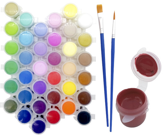 Краска акрил. 36 цв. DD-61 INTELLIGENT по 5 мл. в баночках+ 2 кисточки, ПВХ пакет (1/115) Краска акрил. 36 цв. DD-61 INTELLIGENT по 5 мл. в баночках+ 2 кисточки, ПВХ пакет (1/115)