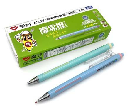 Ручка Шпион  "Пиши стирай" (син) 0,5мм авт., цвет корпуса ассорти, AIHAO CM-95/CF-129 №4532 (12/12/1728)