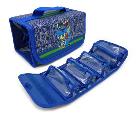 Пенал   BX-53 Пенал для Мальчика "Динозавр" текстильный раскладной на 4 секции, с ручкой (1/1/60)