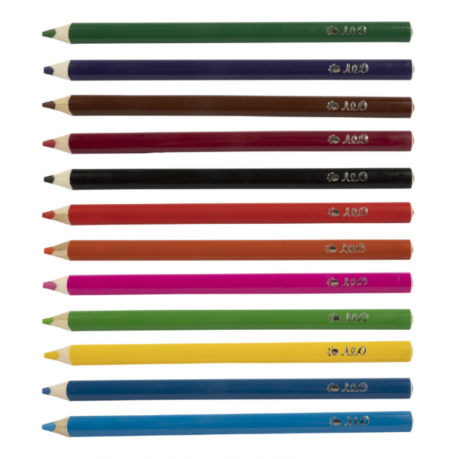 Набор цветных трехгранных карандашей джамбо 12цв "Расти" Лео (6/48)