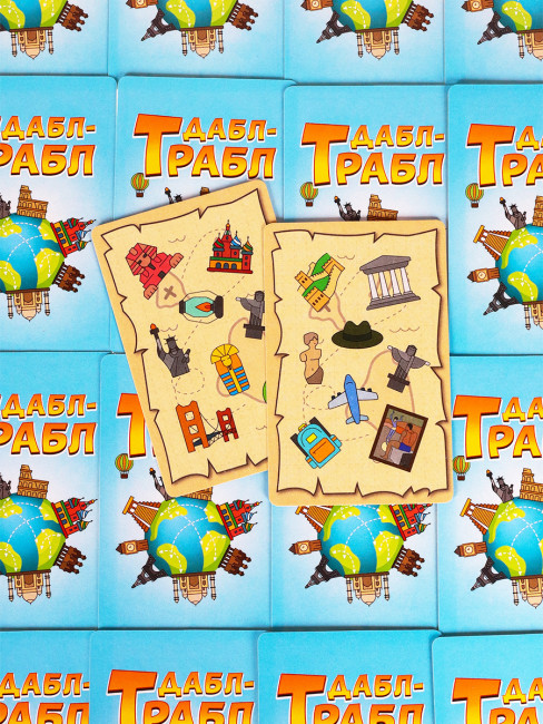 Карточная игра Дабл-трабл. В поисках восьмого чуда света (55 карточек) ИН-9741 Карточная игра Дабл-трабл. В поисках восьмого чуда света (55 карточек) ИН-9741