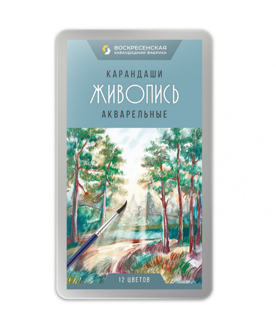 Набор акварельных карандашей 12цв (метал-ой коробке) "Живопись" ВКФ (2/30)