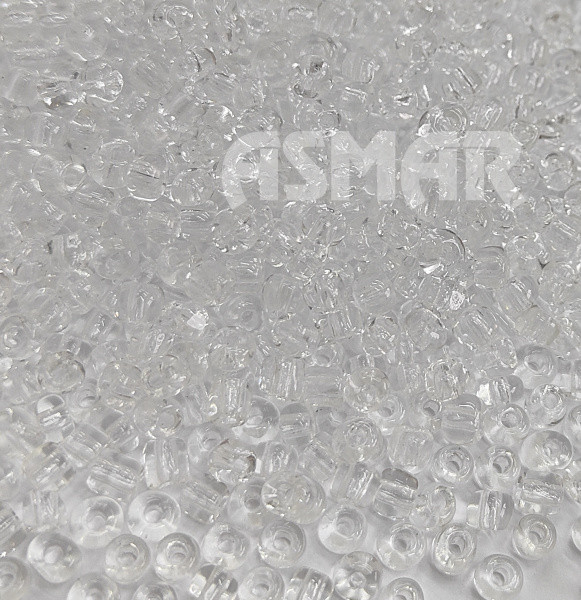 Бисер "ASMAR" размер №6, вес: 50 г, 50 г, цвет - кристалл прозрачный