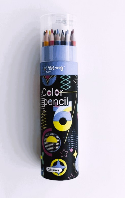 Карандаши цветные 24цв, в тубе, 4 вида, ассорти, YALONG/YL241061-24 (12) Карандаши цветные 24цв, в тубе, 4 вида, ассорти, YALONG/YL241061-24 (12)