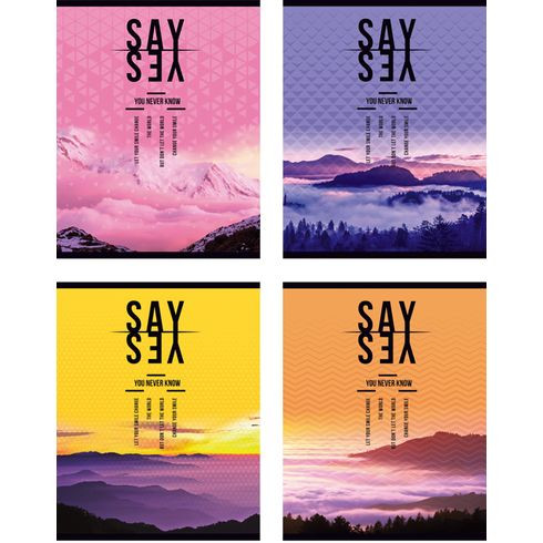 Тетрадь общая А5 скоба 96л. клетка "SAY" ламинация матовая (ассорти)(5/50)