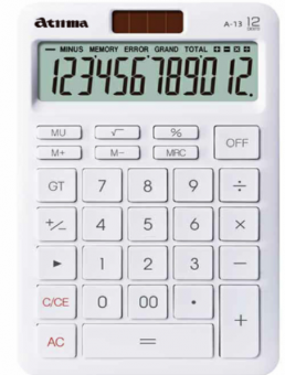 Калькулятор 12- разрядный, размер - 98*136мм, белый, Antima/A-13 White (3)
