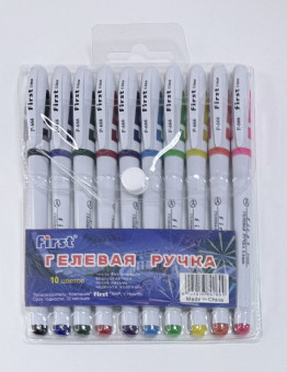 Набор гелевых ручек 10цв 10шт,  F-666-10 (12)