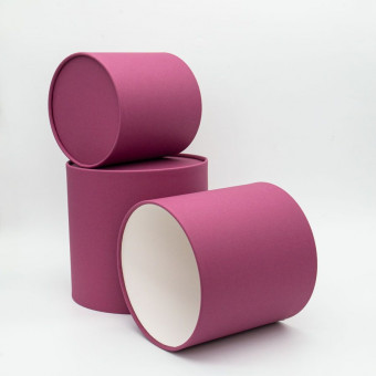 Набор коробок 3в1 "Цилиндр", d14-18см, цвет бордовый, Микрос/Ч37305 Набор коробок 3в1 "Цилиндр", d14-18см, цвет бордовый, Микрос/Ч37305