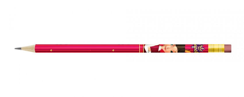 Карандаш графитный ТМ (HB) круглый, с ластиком, заточенный "Царевны"  "Дарья" №2 (Hot Print), ВКФ/TSR №2/2 (12)