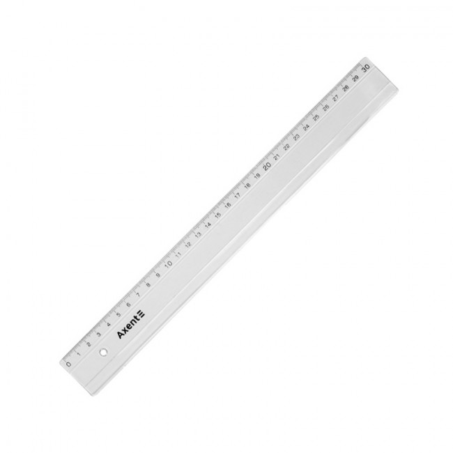 Линейка пластиковая, 30 см, прозрачная, AXENT Линейка пластиковая, 30 см, прозрачная, AXENT