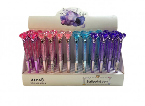 Ручка шариковая синяя Магистр "Кристал", прозрачный пластиковый корпус (48)