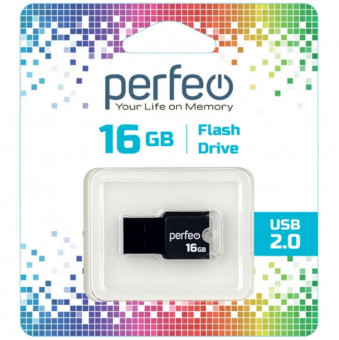 Флеш накопитель (память) USB 16GB M01 Black, Perfeo