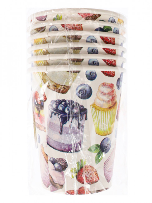 Стаканы бумажные Вкусняшки  (250 мл, 6 шт) флоупак ФЛ-6208