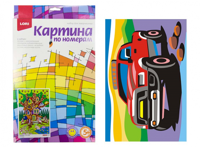 Картина по номерам для малышей "Быстрый джип" LORI (10)