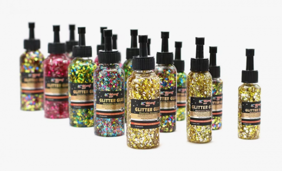 Клей глиттер с блестками "Мерцание" 6 цветов, 70 мл, дозатор, Yalong/YL212101-70